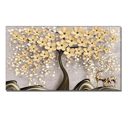 3D White Flowers Canvas Painting