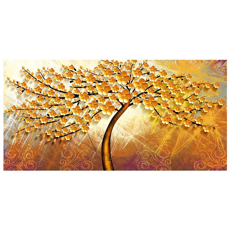 3D White Flowers Canvas Painting