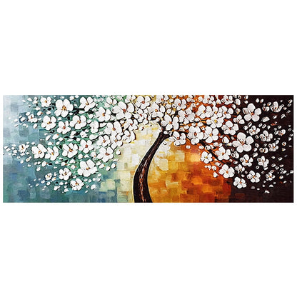 3D White Flowers Canvas Painting