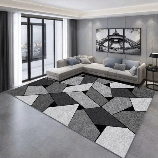 Grey Nordic Geometric Carpet