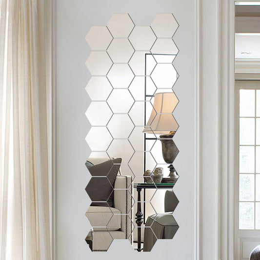3D Hexagon Mirror Wall Stickers